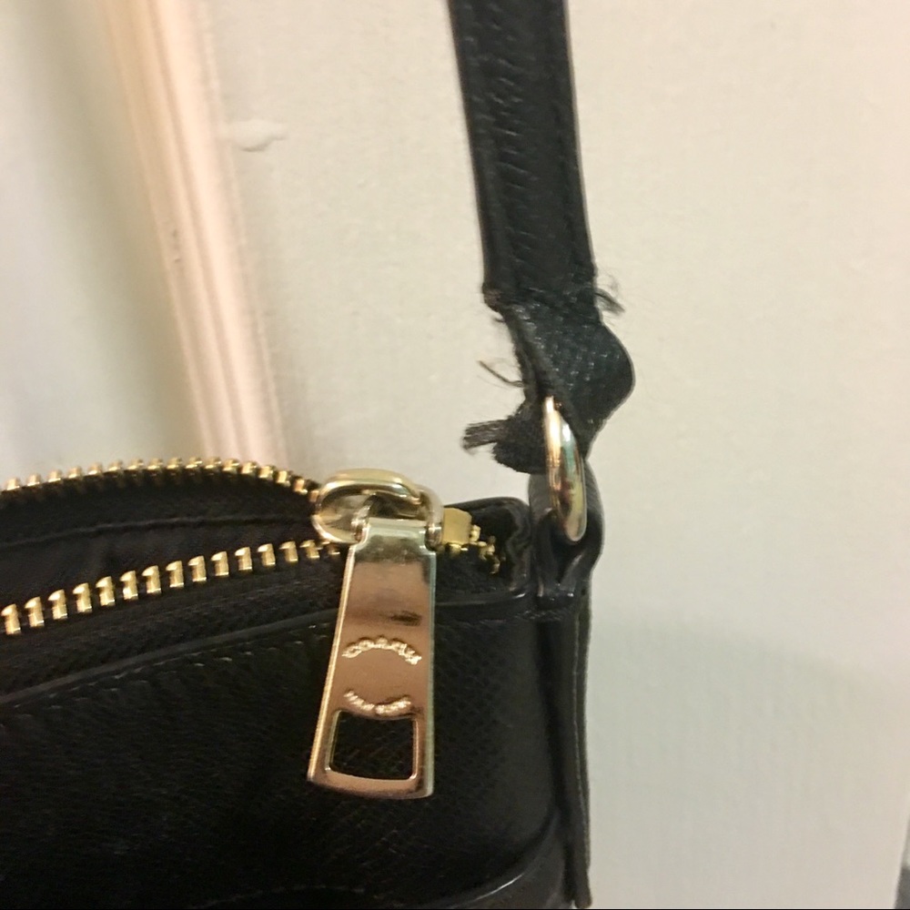 COACH Black Leather Crossbody Bag - Saffiano Zip Top - Picture 4 of 4
